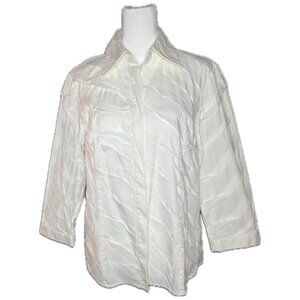 VINTAGE - Lafayette 148 3/4 Sleeve White Blouse
